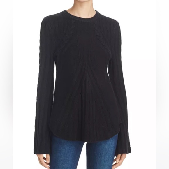 BLOOMINGDALES AQUA 100% Cashmere Sweater | Cream Sweater | Cable Knit Sweater - Picture 4 of 5